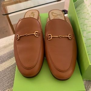 Sam Edelman Linnie Saddle Leather Loafer Mules, Size 8